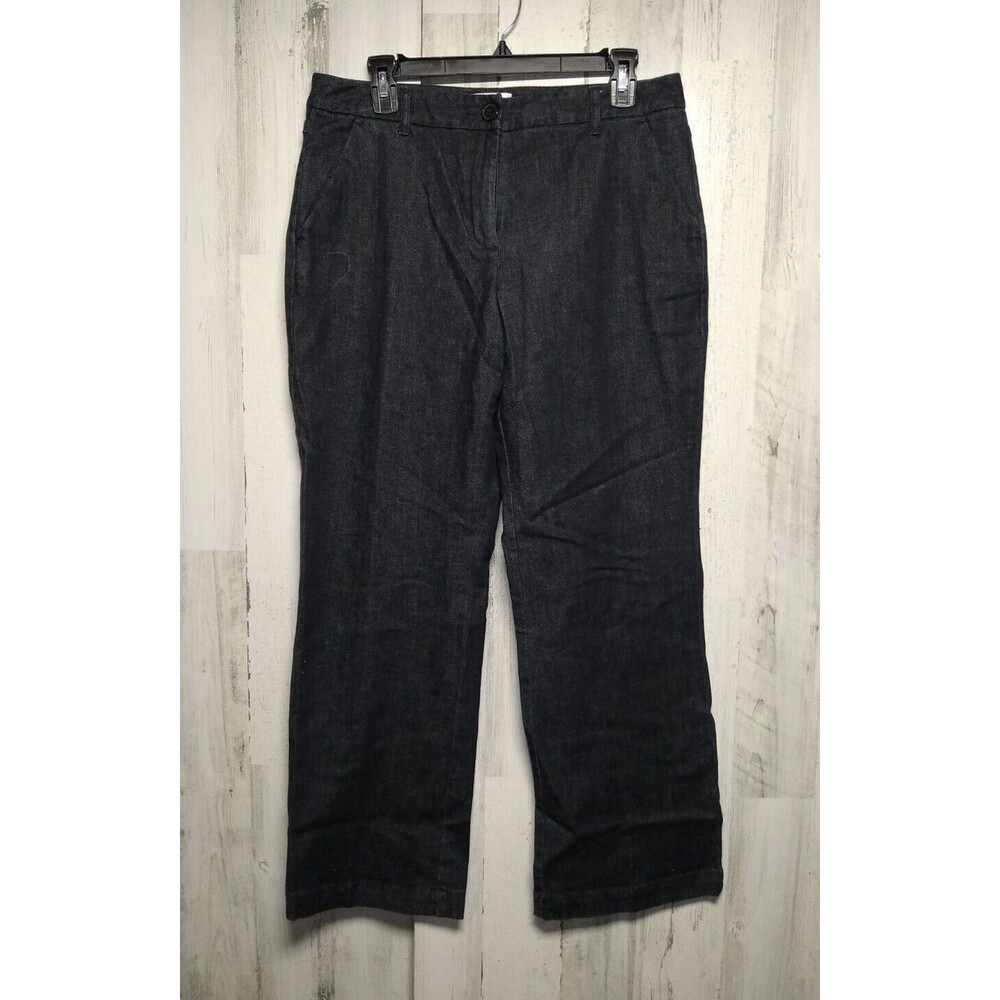 Talbots Women’s Size 12 11" Rise Straight Leg Jeans Dark Wash Stretch EUC